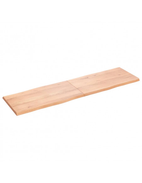 Piano Tavolo Marrone Chiaro 180x50x(2-4) cm Rovere Non Trattato
