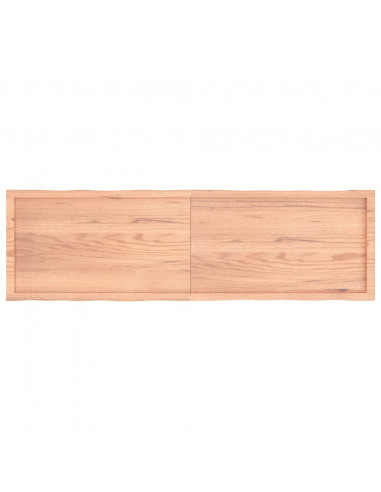 Piano Tavolo Marrone Chiaro 180x50x(2-4) cm Rovere Non Trattato