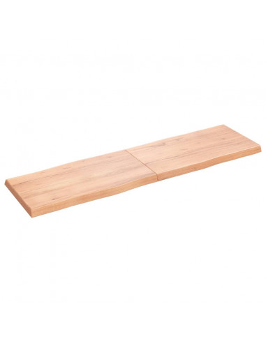 Piano Tavolo Marrone Chiaro 180x50x(2-6) cm Rovere Non Trattato