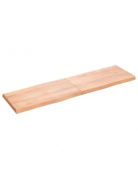Piano Tavolo Marrone Chiaro 180x50x(2-6) cm Rovere Non Trattato