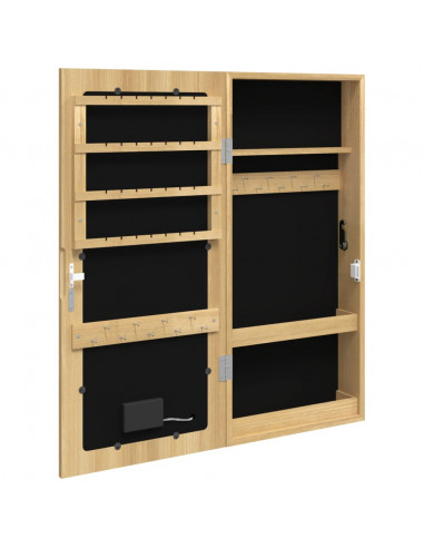 Armadio Portagioie a Specchio con Luci LED a Parete