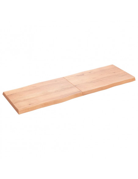 Piano Tavolo Marrone Chiaro 180x60x(2-6) cm Rovere Non Trattato