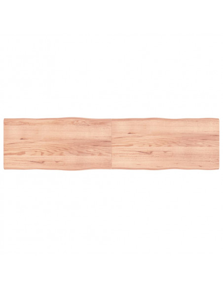 Piano Tavolo Marrone Chiaro 200x50x(2-4) cm Rovere Non Trattato