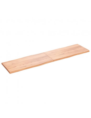 Piano Tavolo Marrone Chiaro 200x50x(2-4) cm Rovere Non Trattato