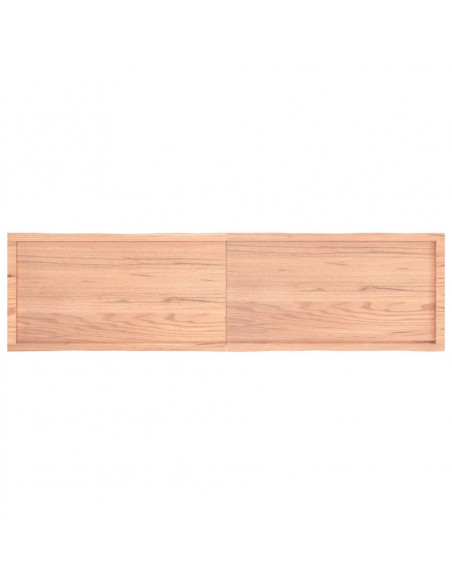 Piano Tavolo Marrone Chiaro 200x50x(2-4) cm Rovere Non Trattato