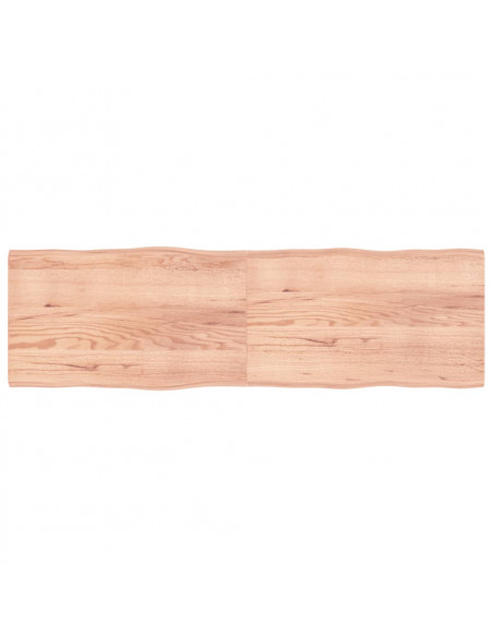 Piano Tavolo Marrone Chiaro 200x60x(2-4) cm Rovere Non Trattato