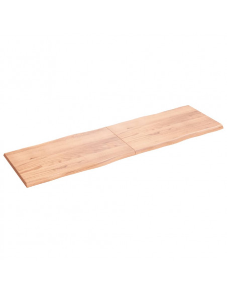 Piano Tavolo Marrone Chiaro 200x60x(2-4) cm Rovere Non Trattato