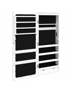 Armadio Portagioie a Specchio con Luci LED a Parete Bianco 2