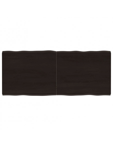 Piano Tavolo Marrone Scuro 120x50x(2-4)cm Rovere Non Trattato