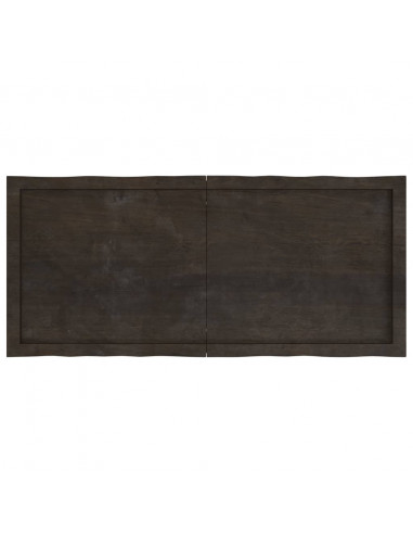Piano Tavolo Marrone Scuro 120x50x(2-4)cm Rovere Non Trattato