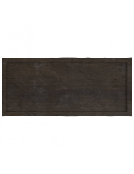 Piano Tavolo Marrone Scuro 120x50x(2-4)cm Rovere Non Trattato