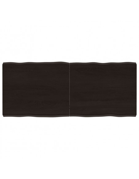 Piano Tavolo Marrone Scuro 120x50x(2-6)cm Rovere Non Trattato