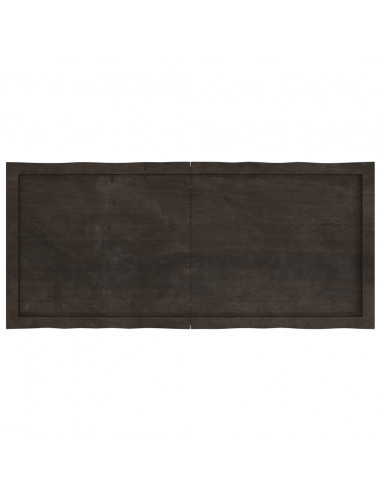 Piano Tavolo Marrone Scuro 120x50x(2-6)cm Rovere Non Trattato