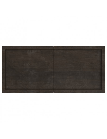 Piano Tavolo Marrone Scuro 120x50x(2-6)cm Rovere Non Trattato