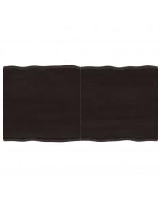 Piano Tavolo Marrone Scuro 120x60x(2-4)cm Rovere Non Trattato 2