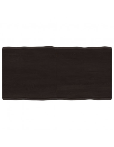 Piano Tavolo Marrone Scuro 120x60x(2-4)cm Rovere Non Trattato