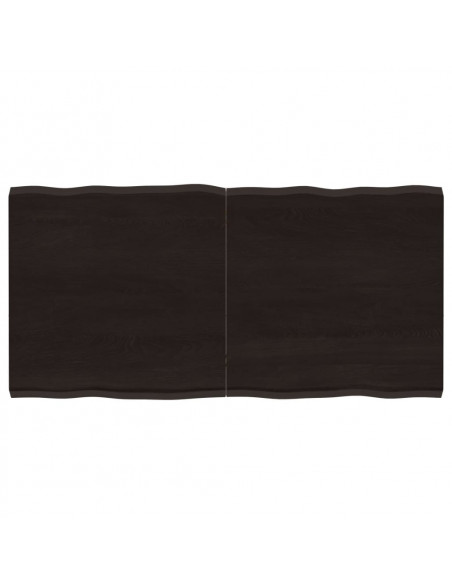 Piano Tavolo Marrone Scuro 120x60x(2-4)cm Rovere Non Trattato