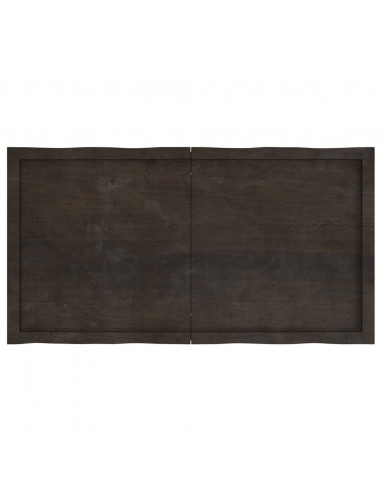 Piano Tavolo Marrone Scuro 120x60x(2-4)cm Rovere Non Trattato