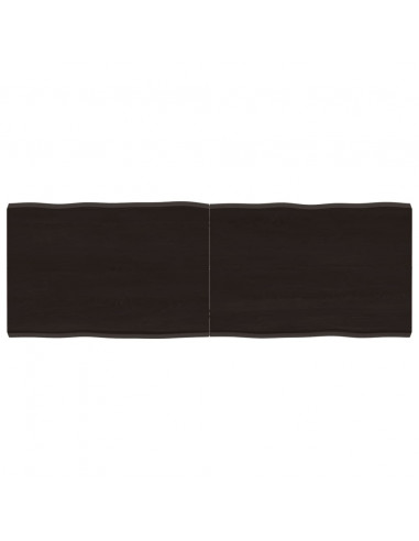 Piano Tavolo Marrone Scuro 140x50x(2-4) cm Rovere Non Trattato