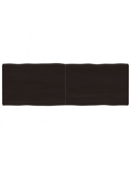 Piano Tavolo Marrone Scuro 140x50x(2-4) cm Rovere Non Trattato