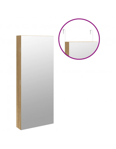 Armadio Portagioie a Specchio con Luci LED a Parete