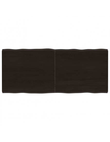 Piano Tavolo Marrone Scuro 140x60x(2-4)cm Rovere Non Trattato