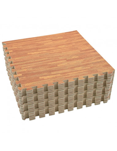 Tappetino a Incastro 24 pz Venature Legno 8,64 ㎡ Schiuma EVA