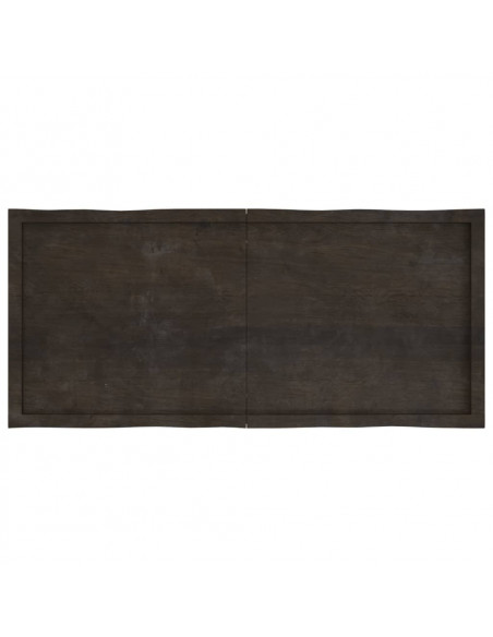 Piano Tavolo Marrone Scuro 140x60x(2-4)cm Rovere Non Trattato