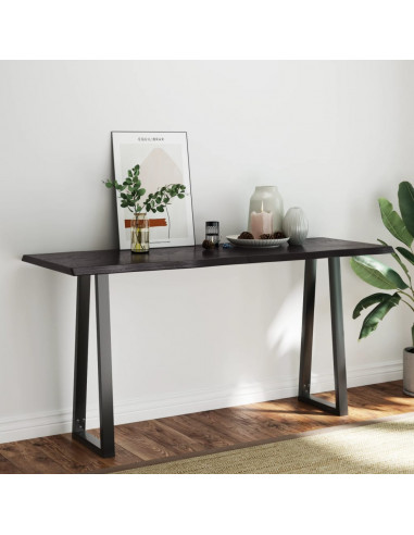 Piano Tavolo Marrone Scuro 160x60x(2-4)cm Rovere Non Trattato