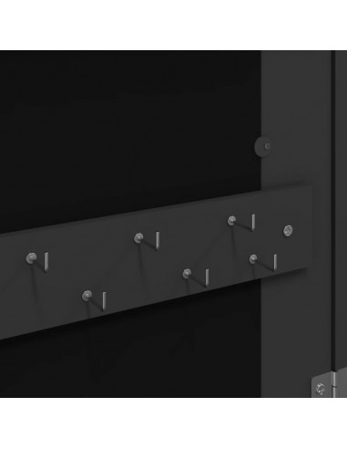 Armadietto Portagioie a Specchio con Luci LED Autoportante Nero