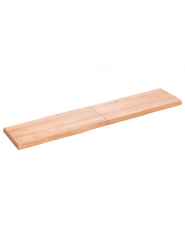 Piano Tavolo Marrone Chiaro 180x40x(2-6) cm Rovere Non Trattato