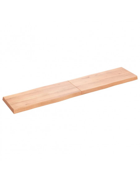Piano Tavolo Marrone Chiaro 180x40x(2-6) cm Rovere Non Trattato