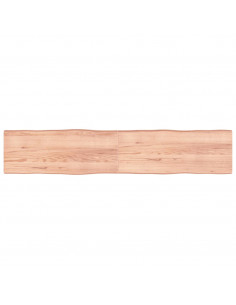 Piano Tavolo Marrone Chiaro 200x40x(2-6) cm Rovere Non Trattato 2