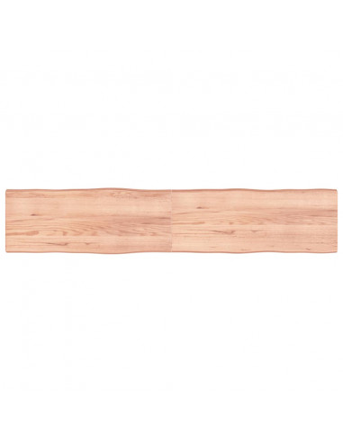 Piano Tavolo Marrone Chiaro 200x40x(2-6) cm Rovere Non Trattato