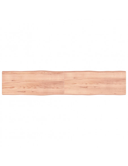 Piano Tavolo Marrone Chiaro 200x40x(2-6) cm Rovere Non Trattato