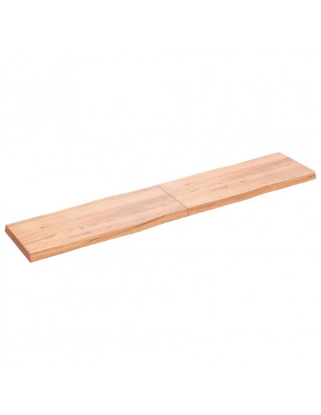 Piano Tavolo Marrone Chiaro 200x40x(2-6) cm Rovere Non Trattato