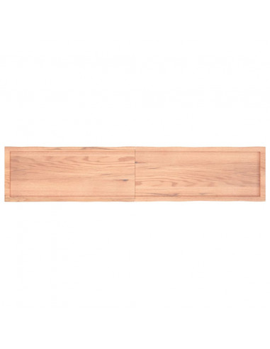 Piano Tavolo Marrone Chiaro 200x40x(2-6) cm Rovere Non Trattato