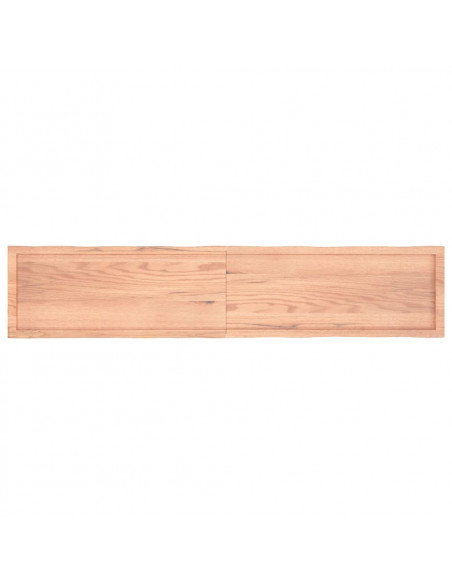Piano Tavolo Marrone Chiaro 200x40x(2-6) cm Rovere Non Trattato