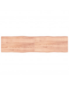 Piano Tavolo Marrone Chiaro 200x50x(2-6) cm Rovere Non Trattato 2