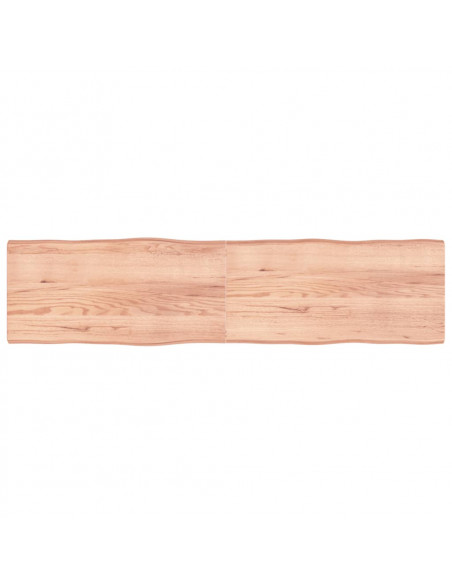 Piano Tavolo Marrone Chiaro 200x50x(2-6) cm Rovere Non Trattato