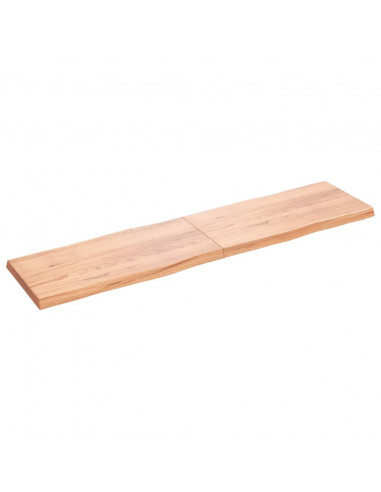 Piano Tavolo Marrone Chiaro 200x50x(2-6) cm Rovere Non Trattato