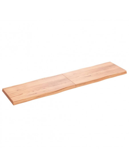 Piano Tavolo Marrone Chiaro 200x50x(2-6) cm Rovere Non Trattato