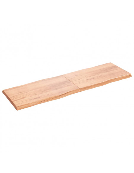Piano Tavolo Marrone Chiaro 200x60x(2-6) cm Rovere Non Trattato