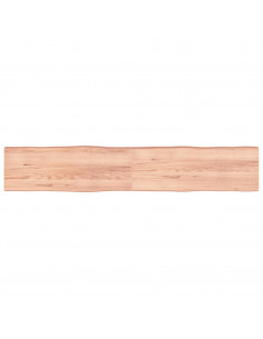 Piano Tavolo Marrone Chiaro 220x40x(2-6) cm Rovere Non Trattato 2