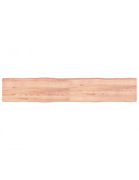 Piano Tavolo Marrone Chiaro 220x40x(2-6) cm Rovere Non Trattato