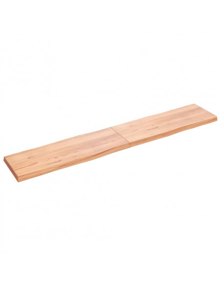 Piano Tavolo Marrone Chiaro 220x40x(2-6) cm Rovere Non Trattato