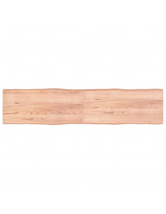 Piano Tavolo Marrone Chiaro 220x50x(2-4) cm Rovere Non Trattato 2