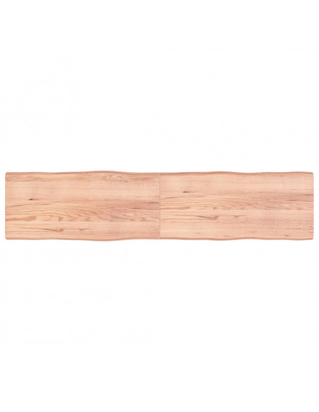 Piano Tavolo Marrone Chiaro 220x50x(2-4) cm Rovere Non Trattato