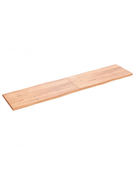 Piano Tavolo Marrone Chiaro 220x50x(2-4) cm Rovere Non Trattato