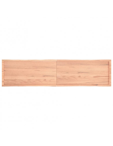 Piano Tavolo Marrone Chiaro 220x50x(2-4) cm Rovere Non Trattato